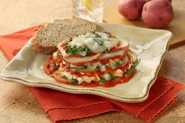 Aardappel-spinazielasagne