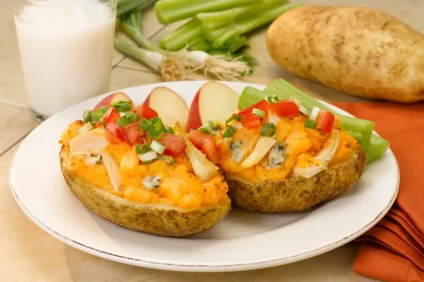 Aardappelschillen met buffalokip