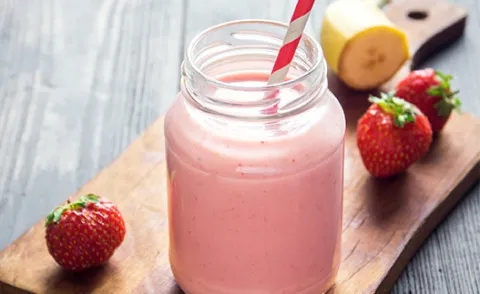 Aardbei-bananensmoothie