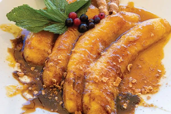 Bananen met karamelsaus