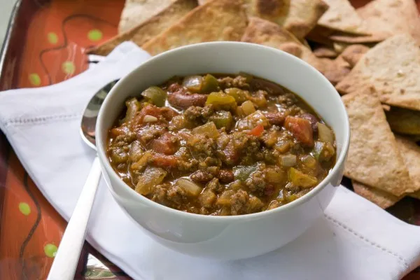 Chile verde met rundvlees en bonen