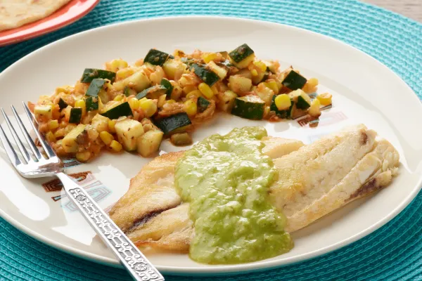 Gebakken tilapia met tomatillosalsa