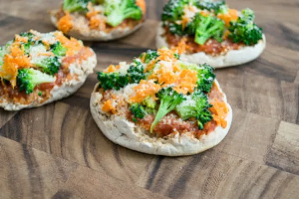 Groentepizza op Engelse muffin