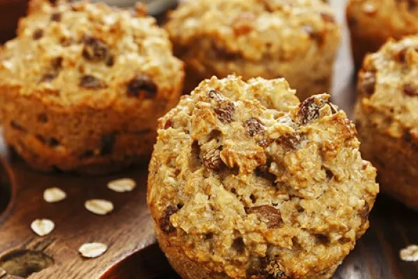 Havermout-rozijnenmuffins