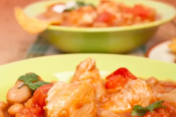 Kippensoep met chilipepers