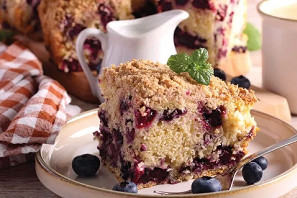 Koffiecake met blauwe bessen