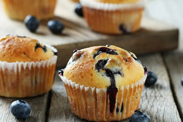 Muffins met blauwe bessen