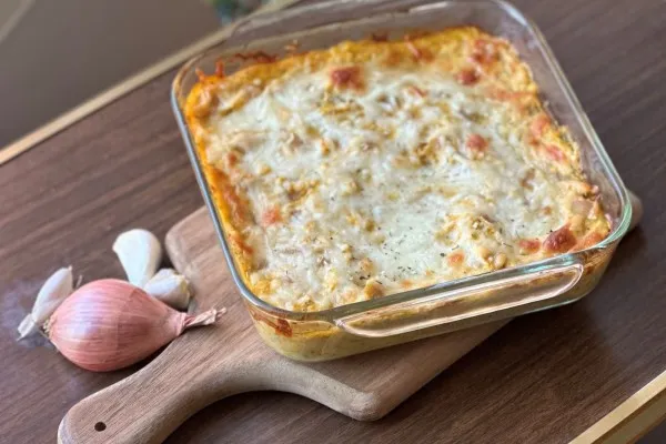 Pastaovenschotel met butternutpompoen