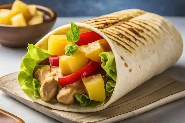 Pinda, perzik en ananaswrap