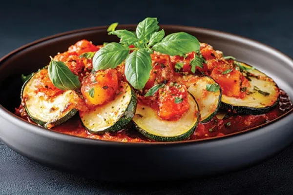 Pittige courgette uit de koekenpan