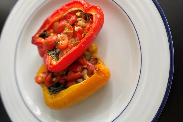 Vegetarische gevulde paprika's